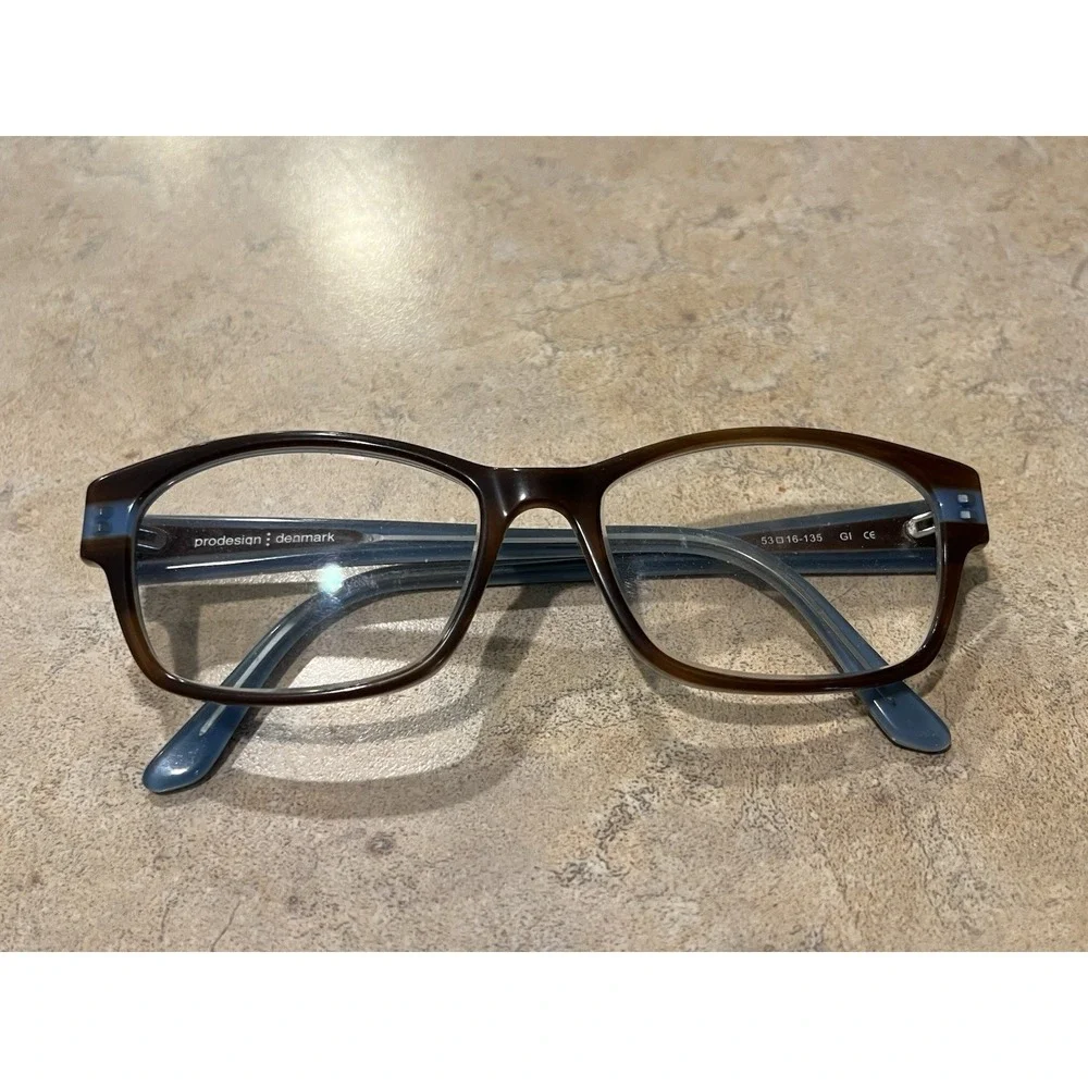PRODESIGN DENMARK 1749 c.6434 Brown grey Rectangle eyeglasses frames 53 16-135